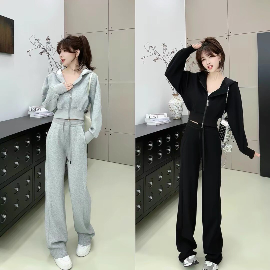 卡卡女装店正品早春休闲随性运动套装女高级感卫衣两件套