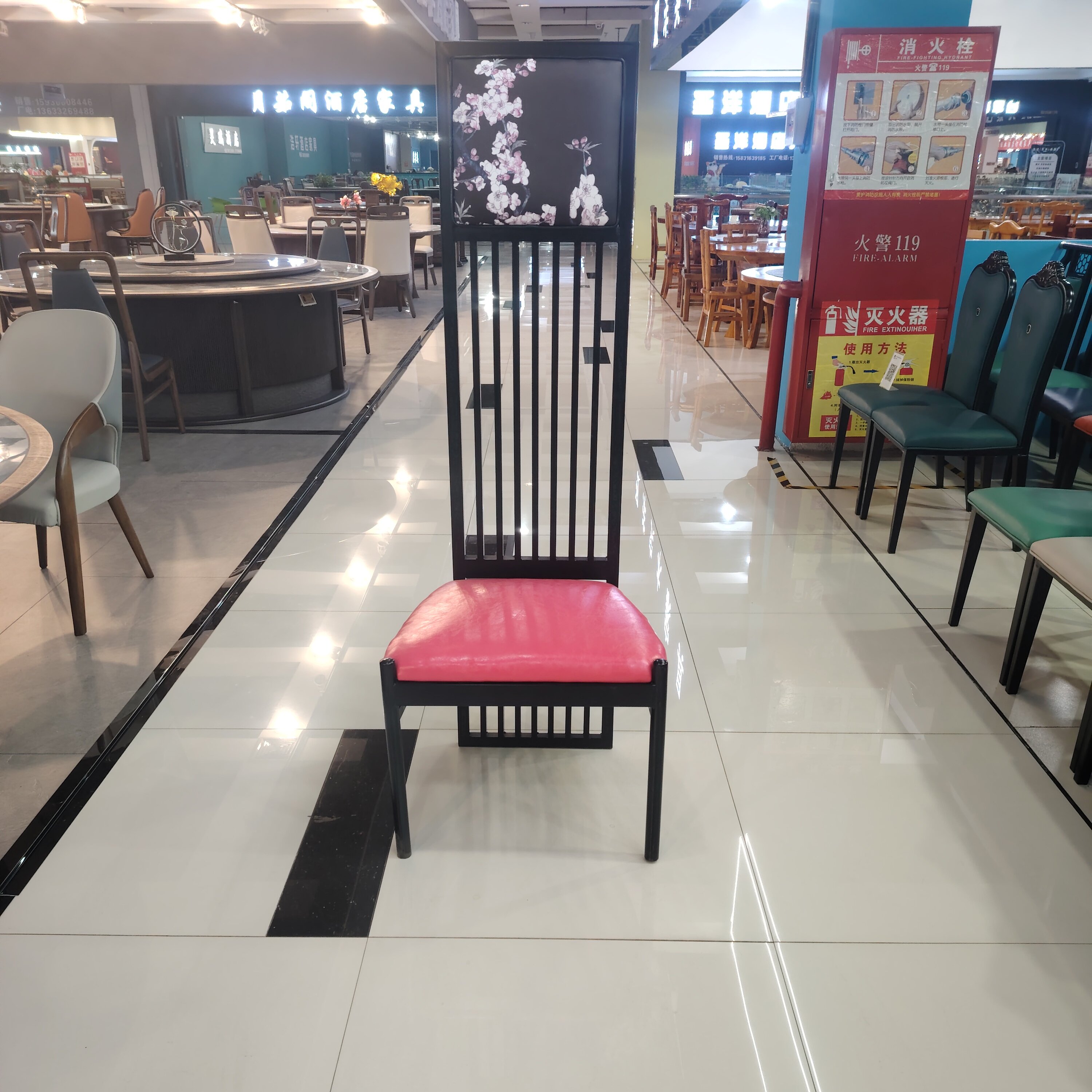 现代酒店新中式简约铁艺餐椅茶椅麻将椅宴会椅凳子酒店门头高靠椅