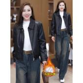 洋气显瘦保暖PU皮夹 新款 JOYIASS加绒加厚短款 皮衣外套女2025冬季