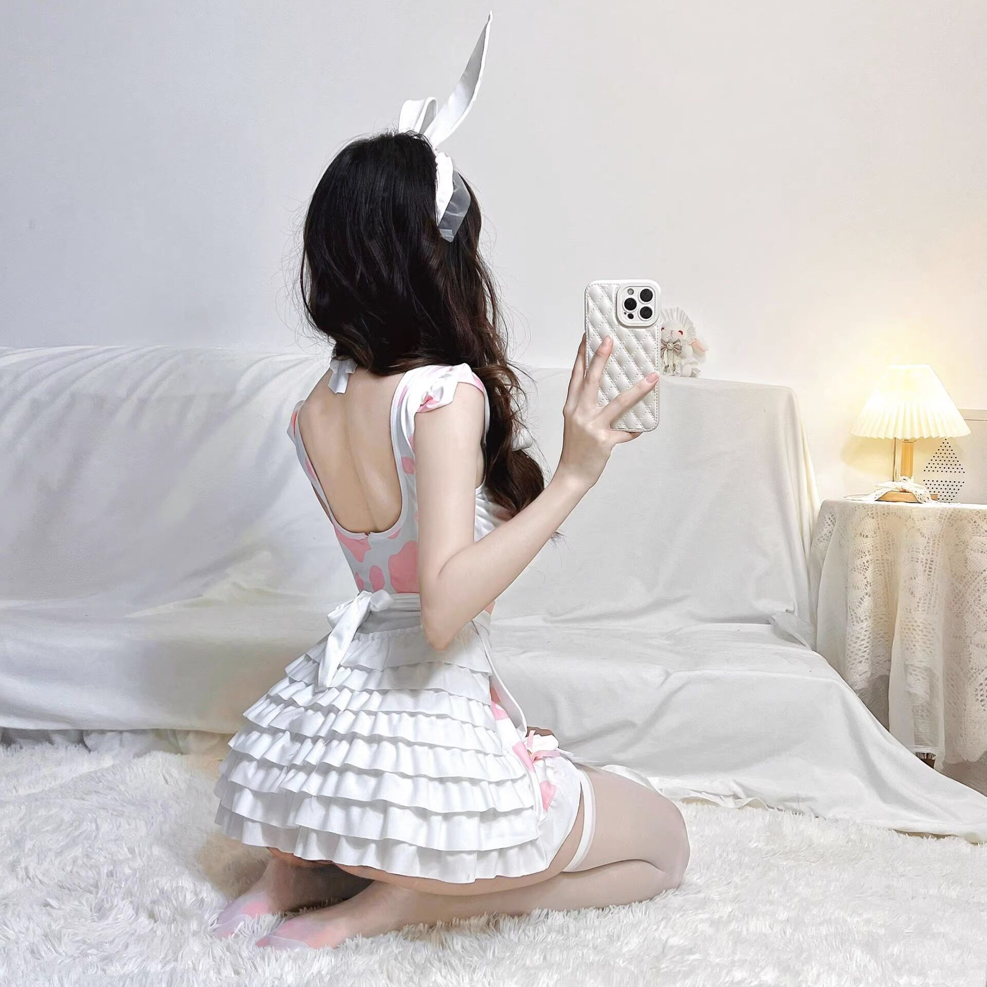 cos私房内衣粉色可爱少女兔女郎套装睡衣甜美性感战袍制服睡裙