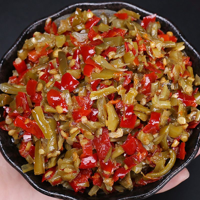 。刀豆剁辣椒新鲜嫩脆湖南土特产刀豆干下饭菜熟食手工小菜腌制瓶|ruв категории водной мясо/свежие фрукты и овощи/еда, маринованные овощи/огурец/маринад/обезвоженные овощи, травление/огурец - от Buy2taobao.com для оказания профессиональной услуги покупки агента Taobao