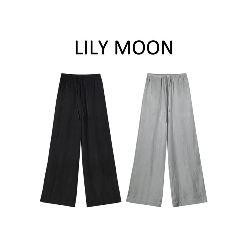 LILYMOON 天丝亚麻云感垂垂裤夏透气简约阔腿裤女凉感