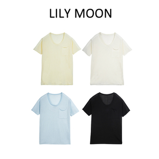 天丝亚麻凉感T恤女随性小口袋设计 LILYMOON 新品