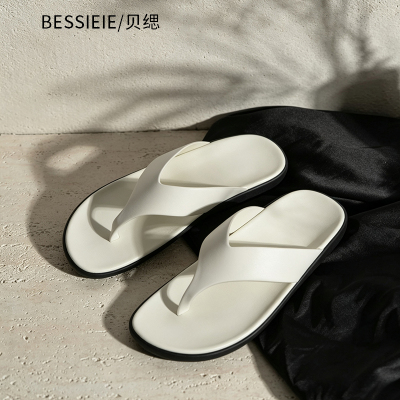 BESSIEIE/贝缌 夏季百搭高级感女款人字凉拖极简风小众设计