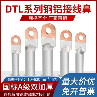 150 240过渡连接端 国标A级加厚铜铝线鼻子DTL16 185