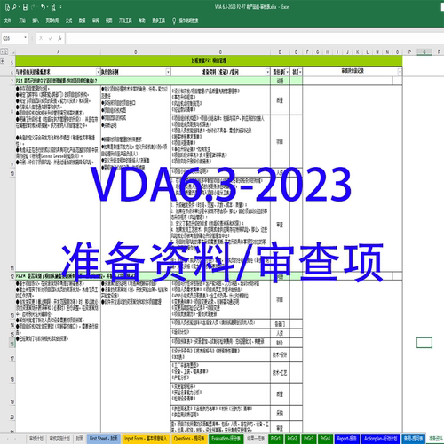 VDA6.3过程审核带准备资料清单