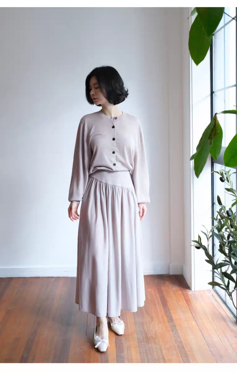 灯笼袖针织开衫简约开叉袖个性设计单排扣薄款上衣精纺纯羊毛外套,女装/女士精品,羊绒衫,淘宝优惠券,粉丝福利购,淘宝优惠卷