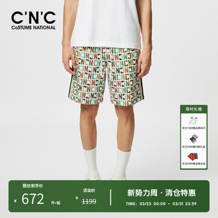 潮流轻奢宽松运动中裤 CNC男装 夏季 男款 品牌字母满印休闲短裤