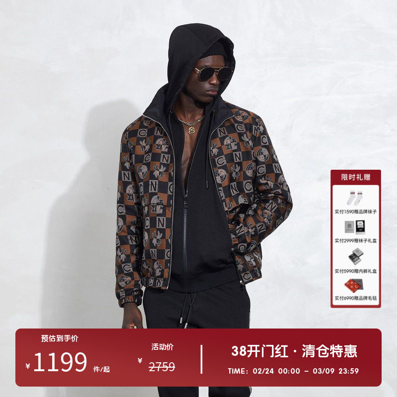 CNC品牌男装春秋新款夹克男轻奢潮流满印logo时尚休闲百搭外套男