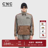 CNC男品牌格纹棉夹克外套春秋新款 工装 潮牌休闲拼色外套防风保暖