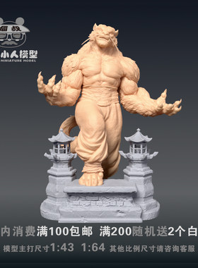 猫叔模型功夫熊猫1/64微缩白模