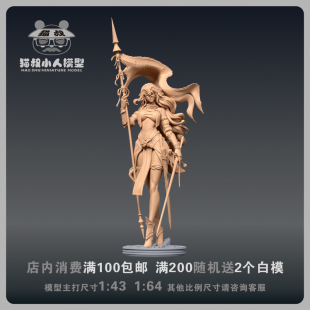 【猫叔模型】b16-46黑贞德 1/64或1/43比例人偶微缩白模