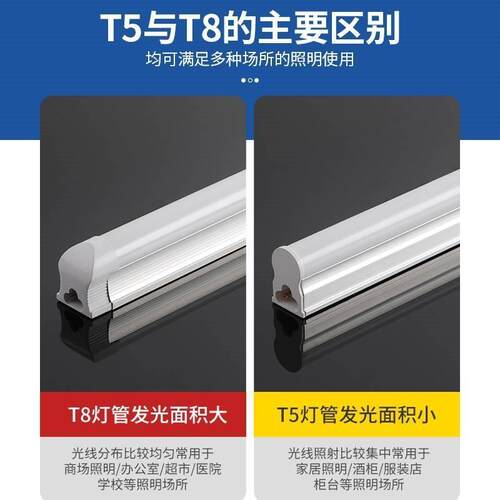 讴来德超亮led灯管长条灯一体化t81.2米t5日光灯家用全套节能