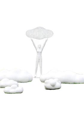 户外铁艺抽象人物雕塑图书馆不锈钢镂空云朵摆件广场公园景区装饰