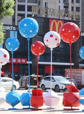 仿真玻璃钢几何气球雕塑户外婚庆美陈装饰商场售楼部广场迎宾摆件