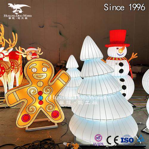 新春西方圣诞节日彩灯LED灯雪人麋鹿创意摆件商场街道美陈