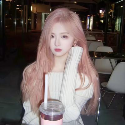 假发女长发粉色中分长卷发大波浪