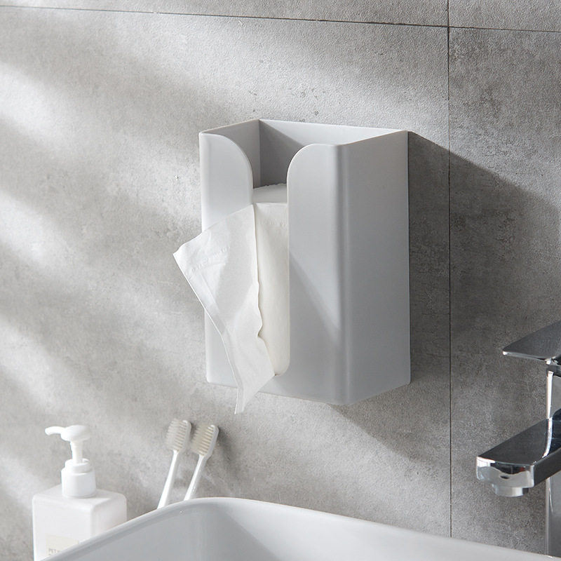纸巾盒壁挂式抽纸盒免打孔放洗脸巾挂壁收纳厕所挂墙上厨房悬挂
