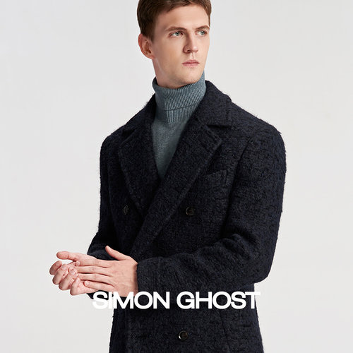 SIMONGHOST毛呢大衣冬季双排扣