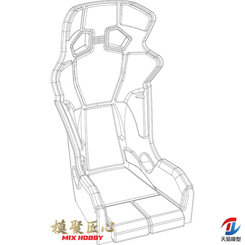 天易模型 模聚匠心 1/24 RECARO 碳纤维赛车运动座椅 RMS2600A
