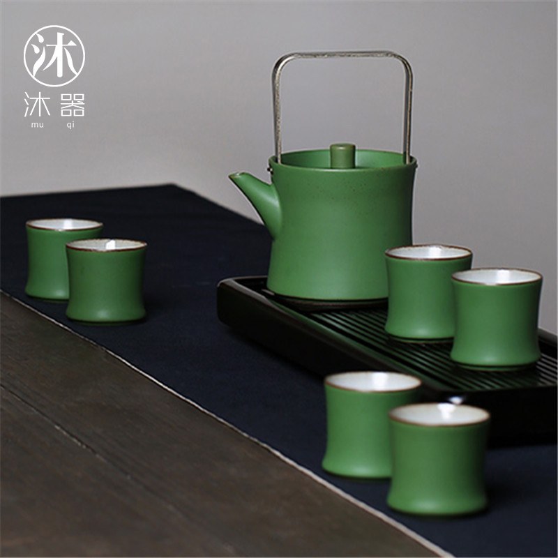 陶瓷功夫茶具套装粗陶提梁壶竹节