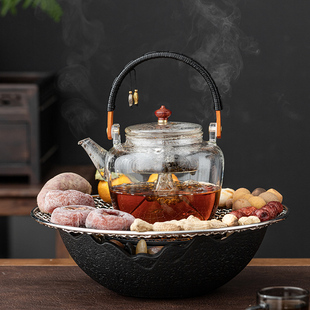 家用烧水壶室内煮茶炉陶瓷功夫茶具玻璃煮茶壶 电陶炉围炉煮茶套装