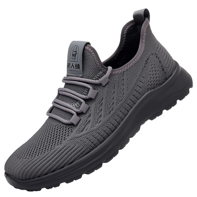 老人头舒适厚底网鞋男