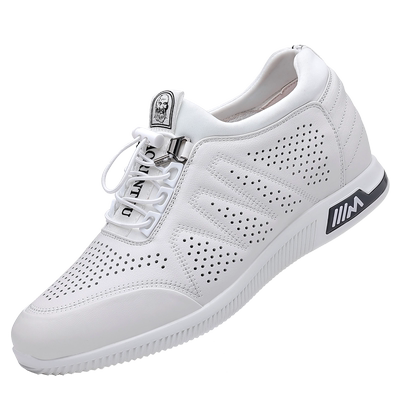 老人头隐形内增高小白鞋