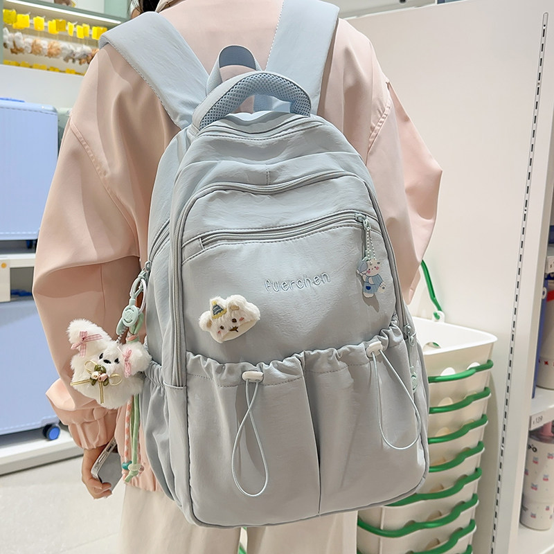 高颜值ins风女生初中生高中学生轻便减负背包小清新学院风双肩包