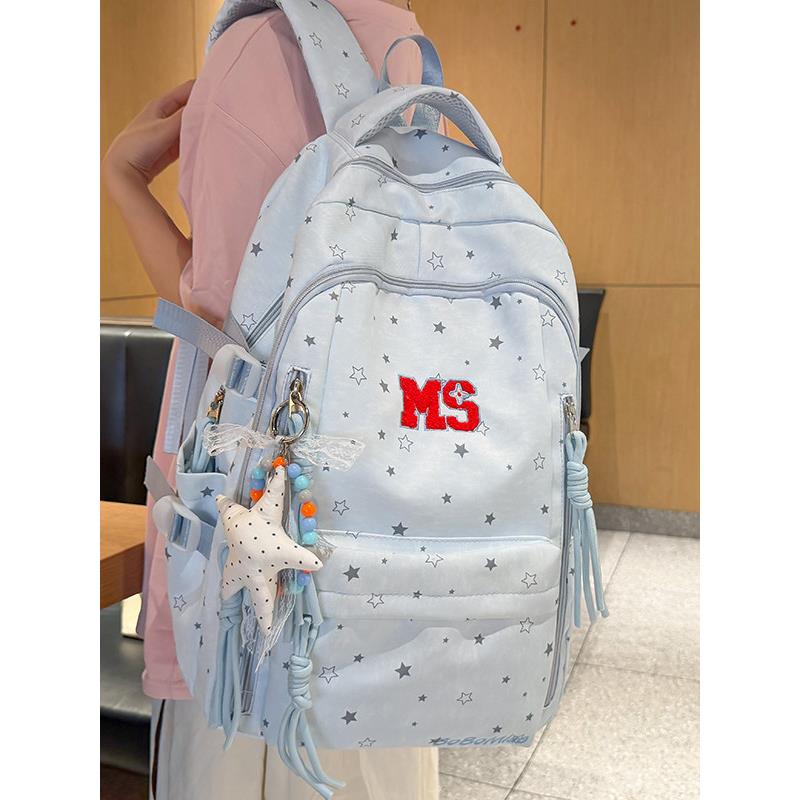 学院风韩版高颜值初中生高中学生星星减负背包森系百搭少女双肩包