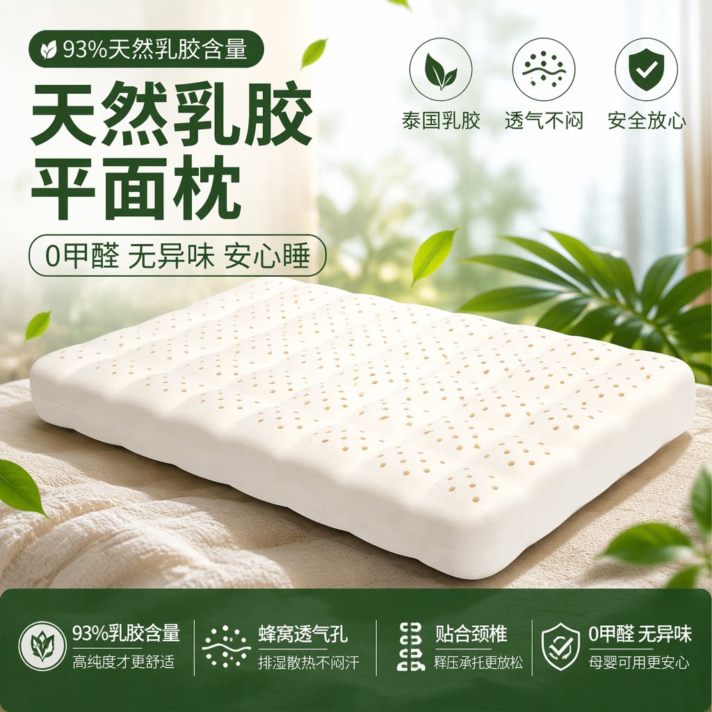 天然乳胶低薄护颈枕成人安心睡
