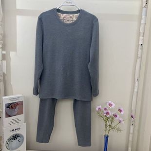 套装 圆领蚕丝羊绒秋衣秋裤 柔软抗静电 厚款 香蜜闺秀25425048男士