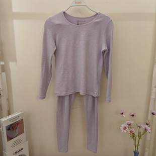 香蜜闺秀24405007女士中厚色纱棉圆领秋衣秋裤 防风保暖柔软 套装