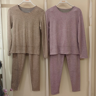 套装 香蜜闺秀24405013女保暖内衣冬季 防寒蚕丝羊毛贴片秋衣秋裤
