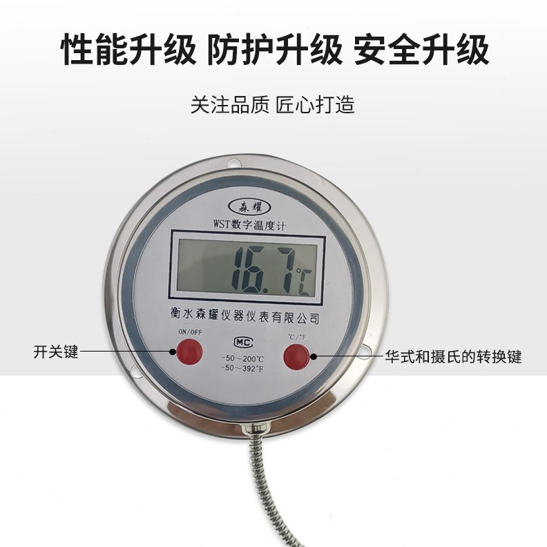 工业M4带D 表T温度计耐腐蚀探头数字1包邮不锈钢数显防水9高精度