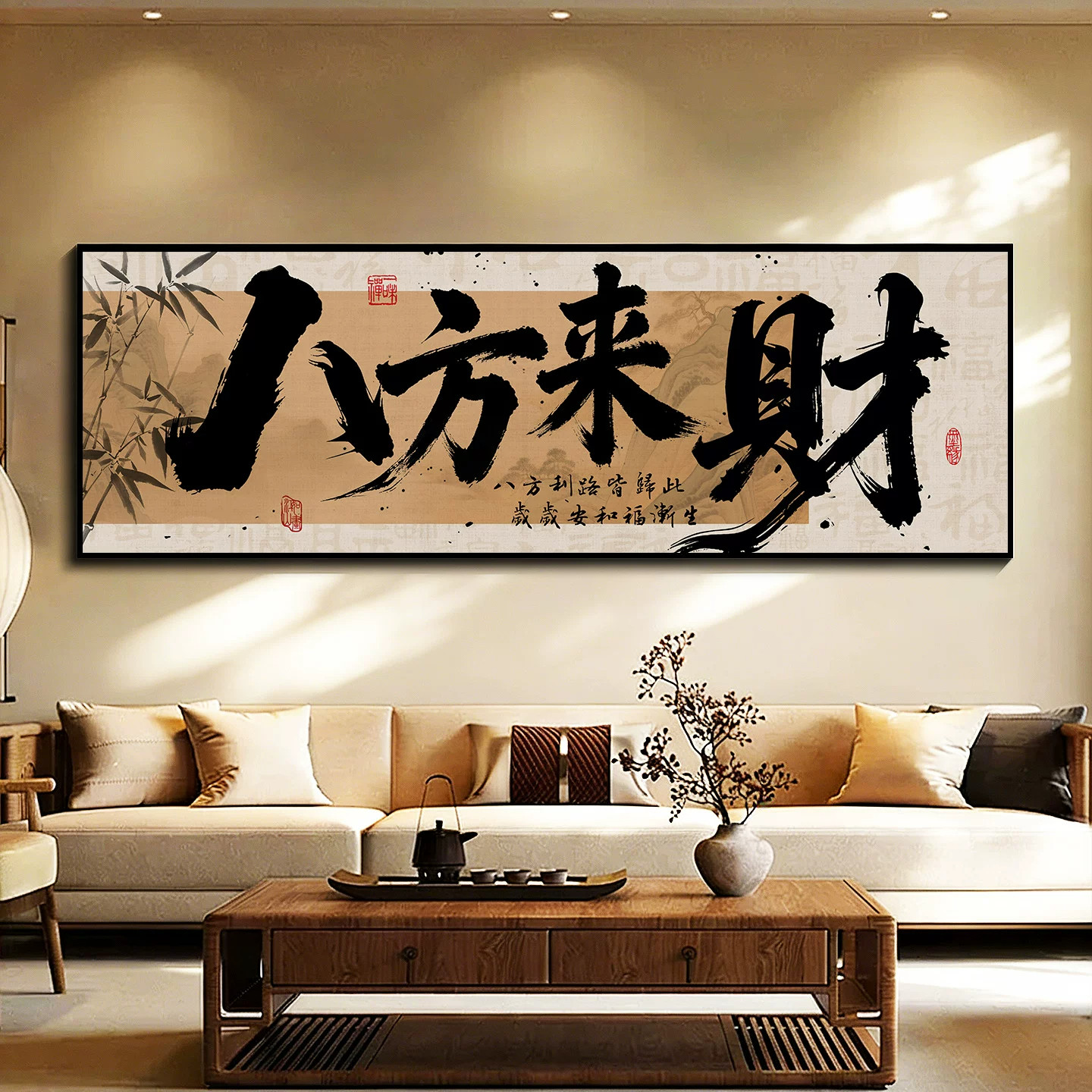 中式现代装饰画客厅茶室可定制