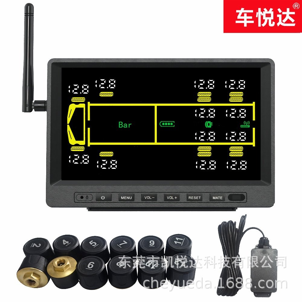 货车胎压监测器车悦达12轮外置胎压检测公交车消防车营运车TPMS