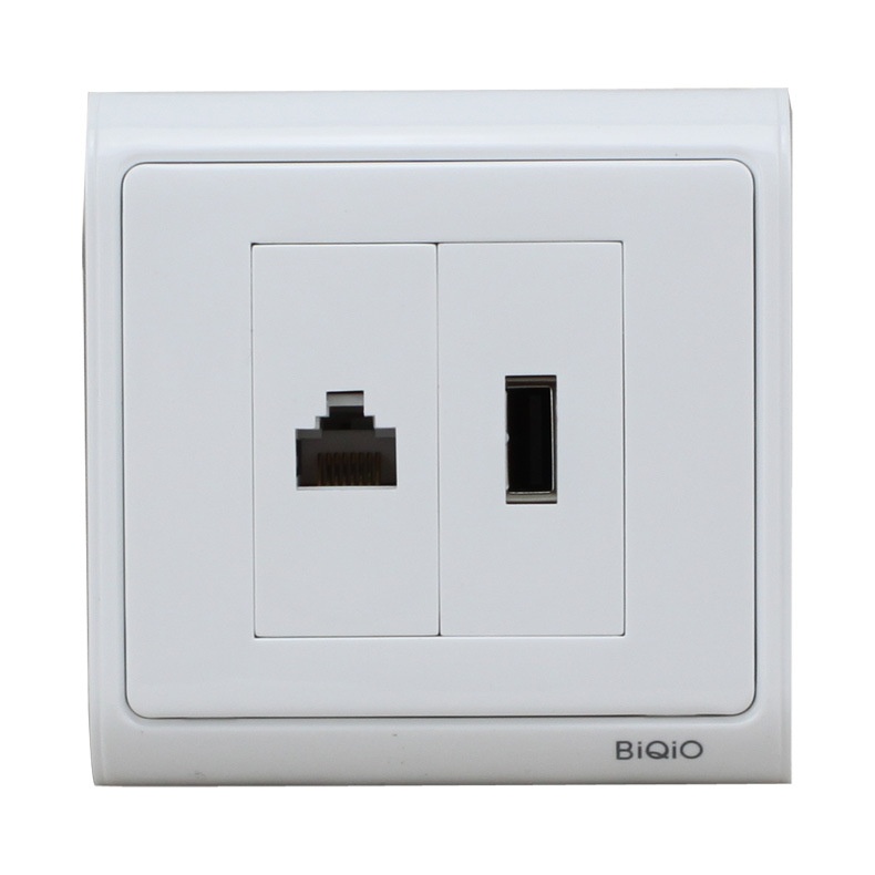 N86-902+606+602AK 网络USB组合插座网线加USB2.0信息面板