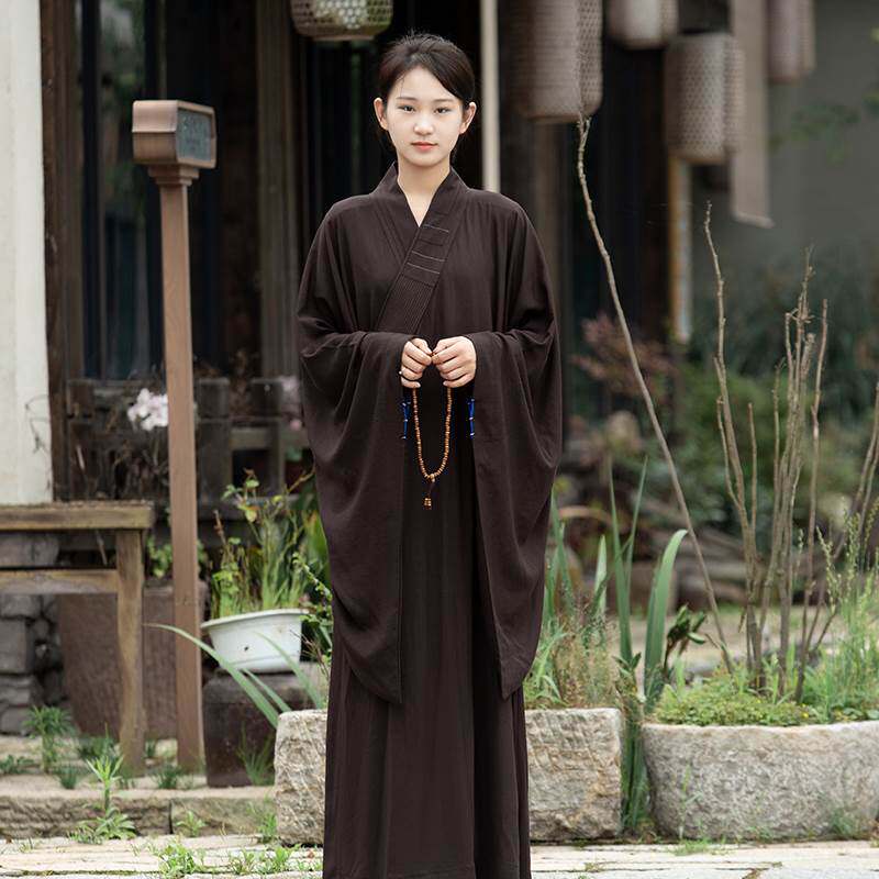 23新款棉麻海青服居士服装男女同款海清衣僧服夏季透气薄和尚服长