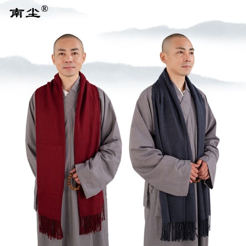 特卖居士毛绒围巾秋冬季保暖佛系出家僧人围脖和尚围领男女款僧服