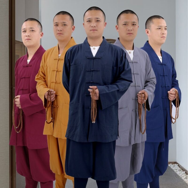 特卖春秋免绑腿僧服棉麻短褂春秋和尚服装新款透气小褂僧袍春季僧
