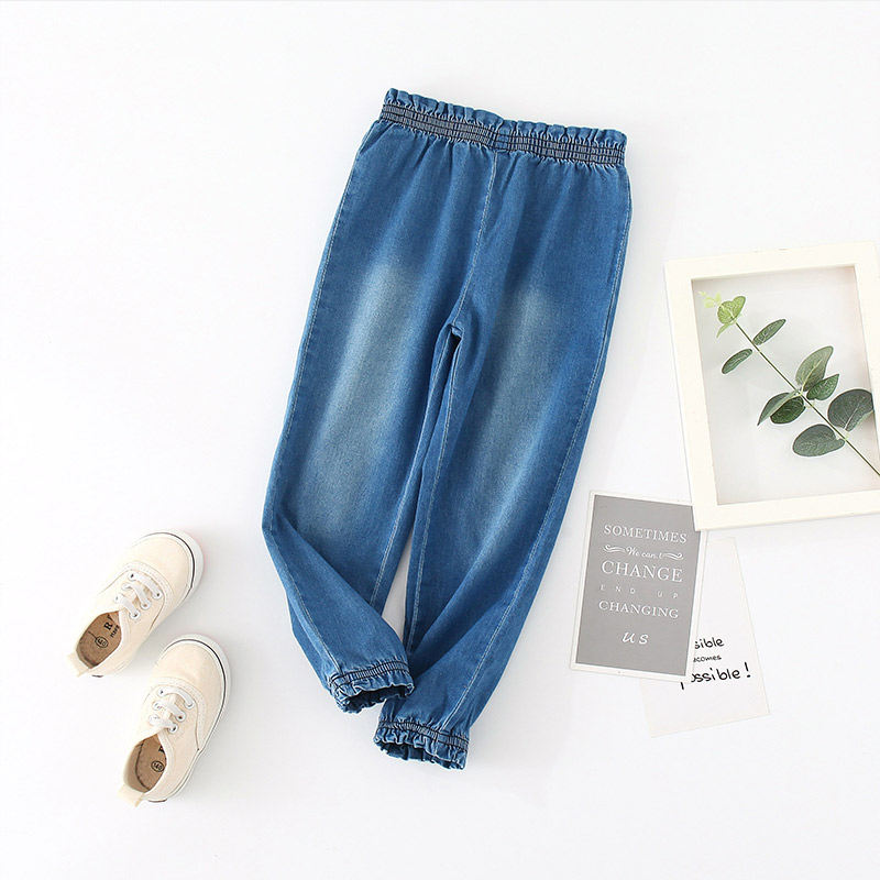 Shell family foot closing jeans 2021 autumn Korean version new girls childrens wear childrens casual pants
