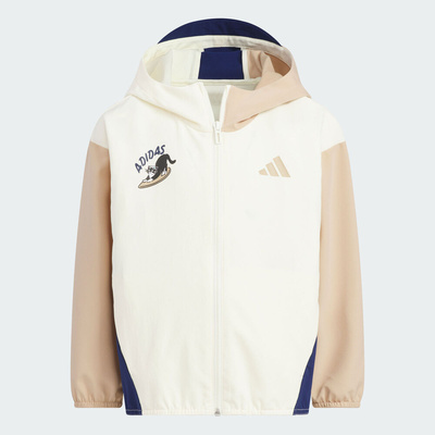 adidas阿迪达斯小童梭织连帽外套卡通印花梭织夹克KC2792