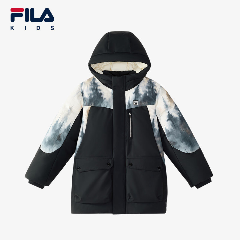 【斐护功能】FILA斐乐童装羽绒服2025冬季新款男中长款K12B442901