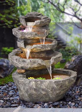 小溪流水造景庭院鱼池假山摆件循环水户外院喷泉室外水系景观流水