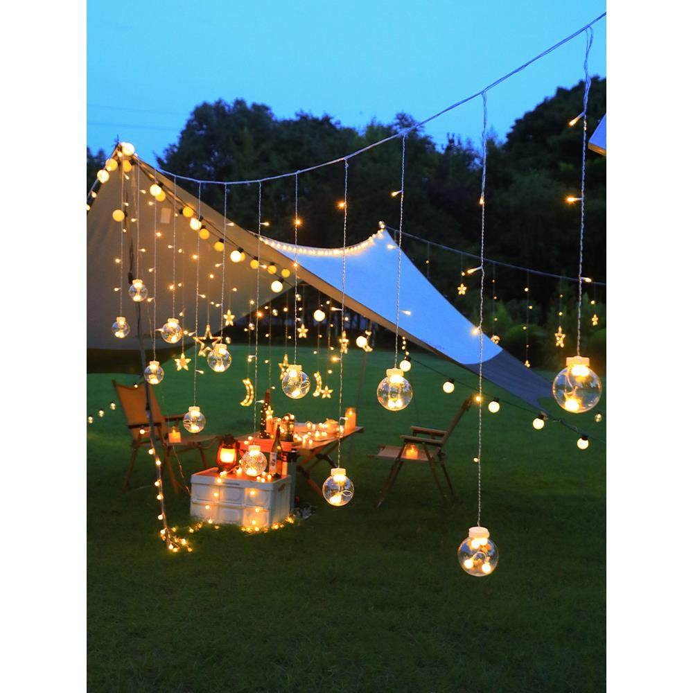 led窗帘星星灯布置小彩灯闪灯串灯满天星灯露营氛围灯场景装饰品