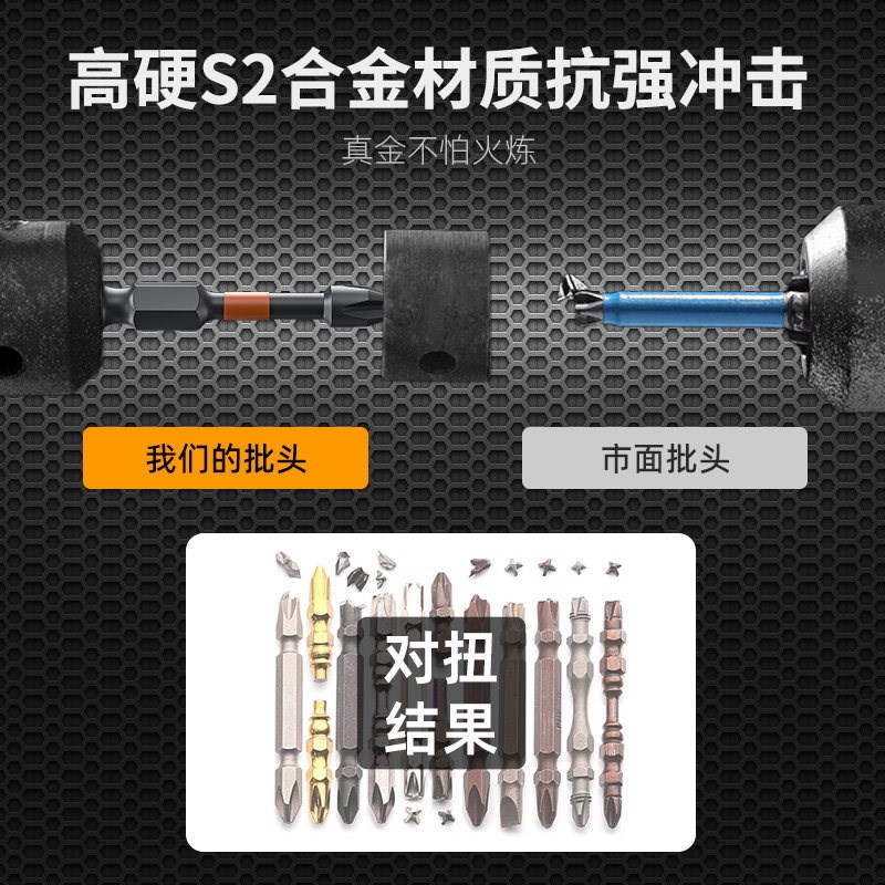 速发十字一字批头强磁高硬手电钻电动螺丝刀内六角梅花风披头套装