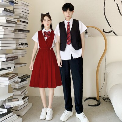 速发中学生合挥讲出服初中毕业班服男红裙朗诵演演比赛指唱服装