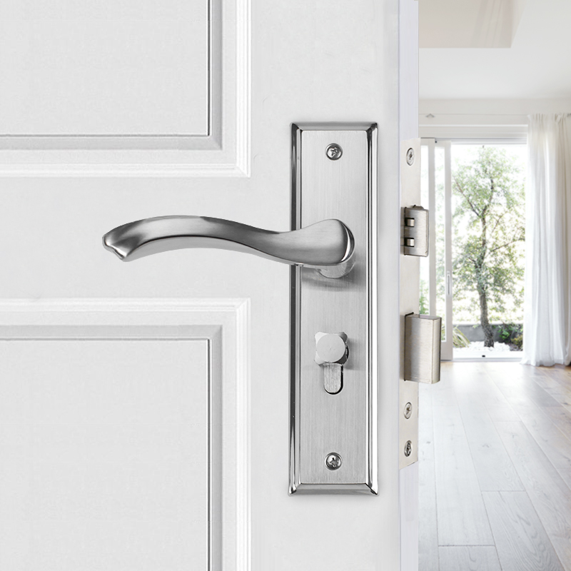 速发欧式 自锁不锈装室内房门锁 静音执手吸 卧室门锁套钢压把锁