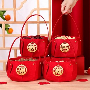 速发家迁之喜手提篮新仪布置摆件搬乔礼品装饰新屋入宅居式用品大